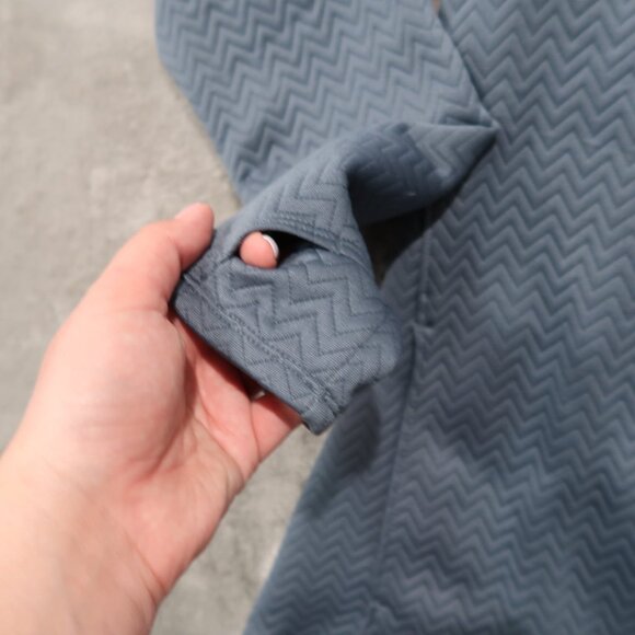 Adidas Jacket Women L Blue Textured Layer Jacket Full Zip Embroidery Golf Gym - Picture 4 of 16